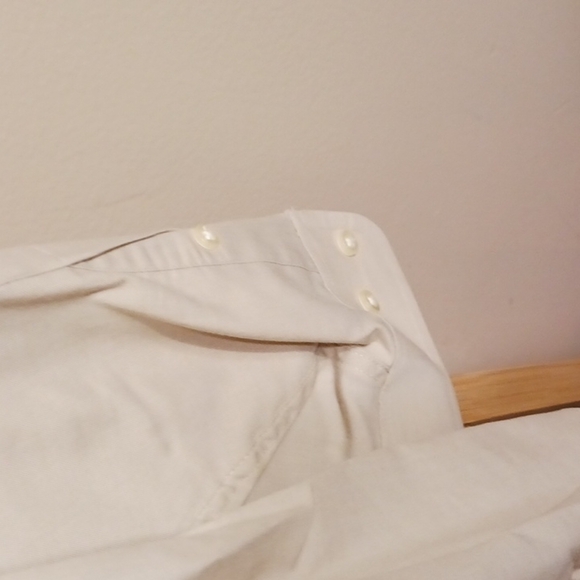 🏷5/25 16-16.5 Wrinkle Free Light Beige Long Sleeve Button Down Dress Box 17 - Picture 5 of 6